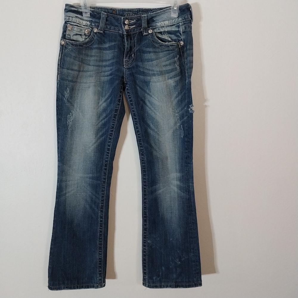 Miss Me Size 28x34 Distressed Dr Blue Denim